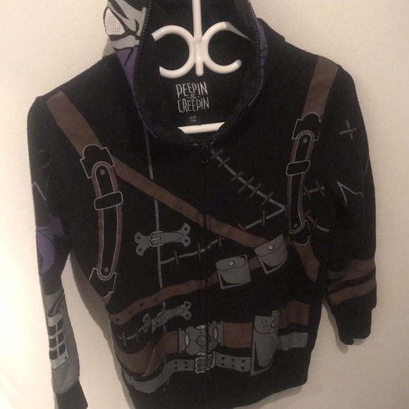 Peepin and Creepin Cos play hoodie with see through eye holes black, grey purple - Picture 5 of 5